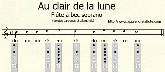 au clair de la lune à la flûte à bec sur do aigu au clair de la lune à la flûte à bec sur do aigu