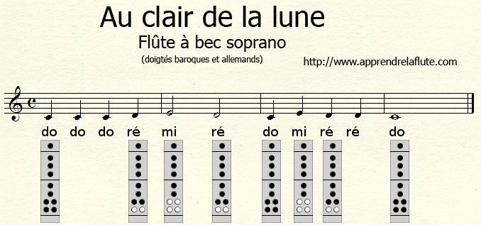 au clair de la lune à la flûte à bec sur do grave au clair de la lune à la flûte à bec sur do grave
