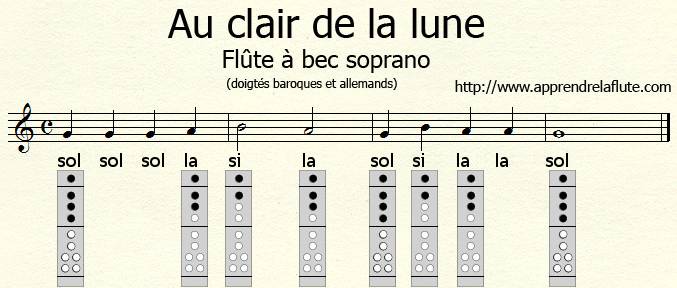 au clair de la lune à la flûte à bec sur sol au clair de la lune à la flûte à bec sur sol