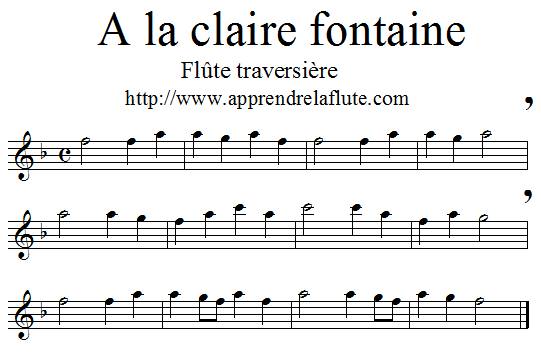 À la claire fontaine à la flûte traversière À la claire fontaine à la flûte traversière