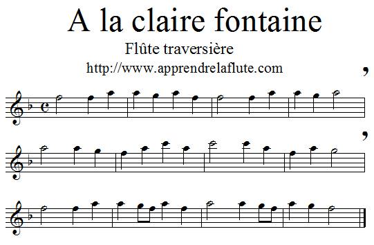 À la claire fontaine à la flûte traversière