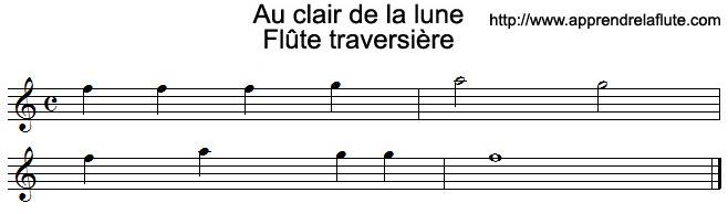 Au clair de la lune à la flûte traversière (aigu)