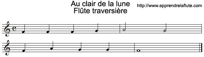 Au clair de la lune à la flûte traversière (grave) Au clair de la lune à la flûte traversière (grave)