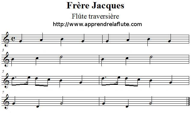 Frère Jacques à la flûte traversière Frère Jacques à la flûte traversière