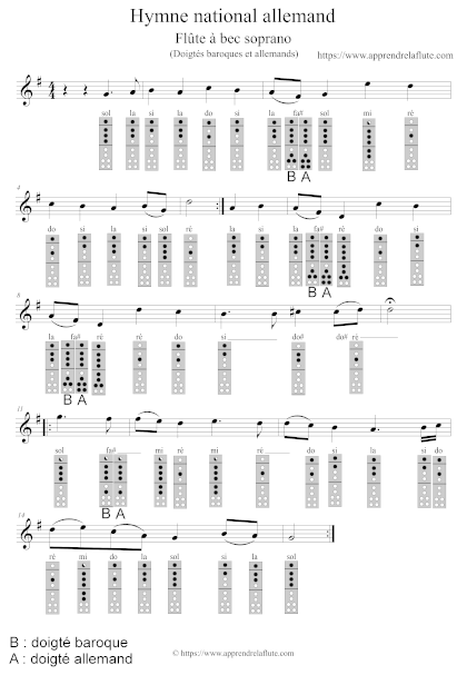 Hymne national allemand flûte à bec notes Hymne national allemand flûte à bec notes