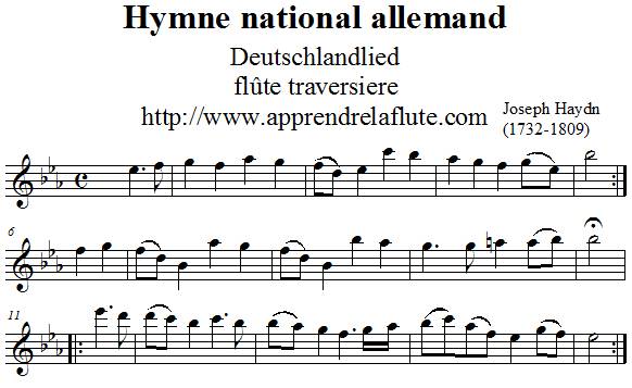 Hymne national allemand flûte traversière Hymne national allemand flûte traversière