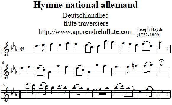 Hymne national allemand flûte traversière