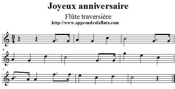 Joyeux anniversaire à la flûte traversière