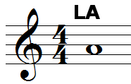 note LA à la flûte à bec