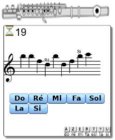 Jeu de lecture de note pour flûte traversière
