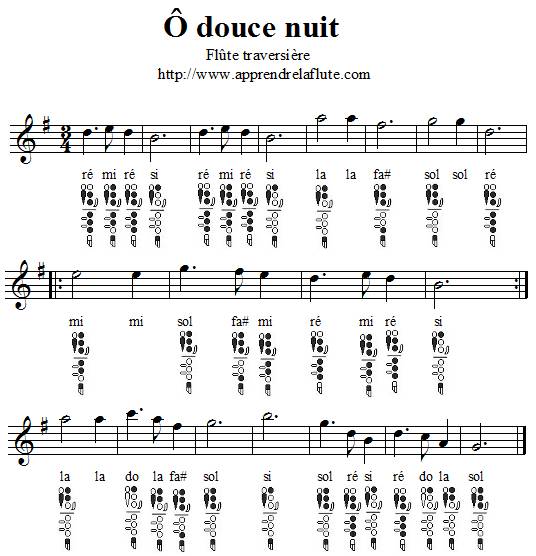 O douce nuit à la flûte traversière O douce nuit à la flûte traversière