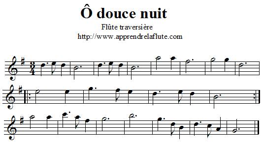 Ô douce nuit à la flûte traversière Ô douce nuit à la flûte traversière